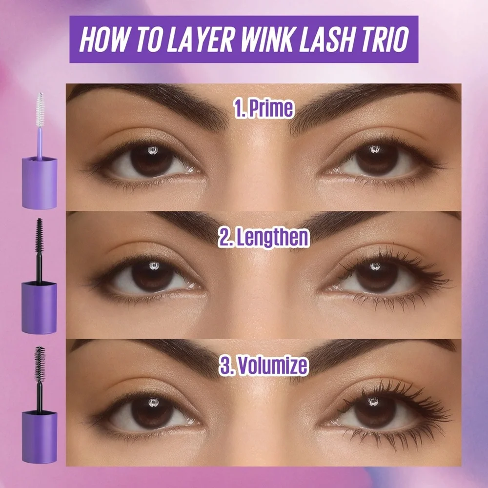 New Kaja Wink Lash Trio 3 Full Size Mascara Primer Brow Gel Korean Beauty $30